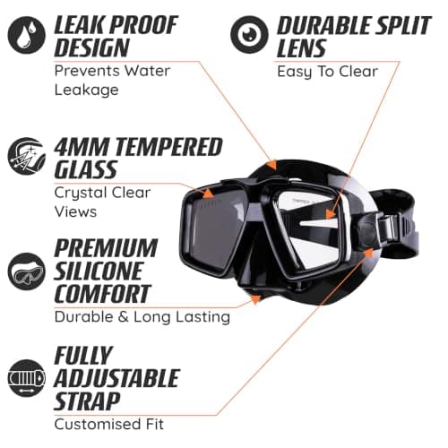 Osprey Adult Snorkel Set with Tempered Glass Mask & Silicone Snorkel — view 4