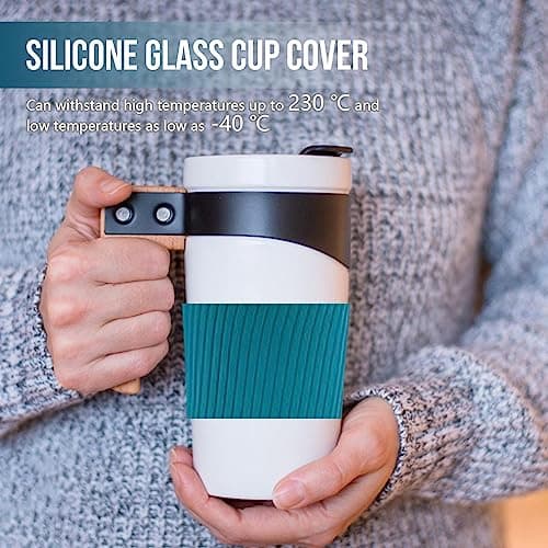 Reusable Silicone Coffee Sleeve – Heat-Resistant Drink Holder, Anti-Slip Cup Cover, Mug Protector | Soft Silicone Grip for Hot and Cold Beverages, Tumblers, Travel Mugs, Office or Home Use — view 4