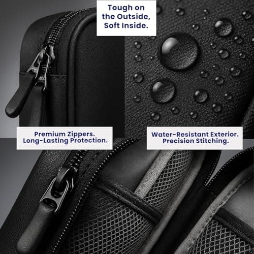 Electronic Organiser Travel Case with Cable Protectors, Compact Tech Pouch for Cables, Chargers & Small Gadgets — view 2