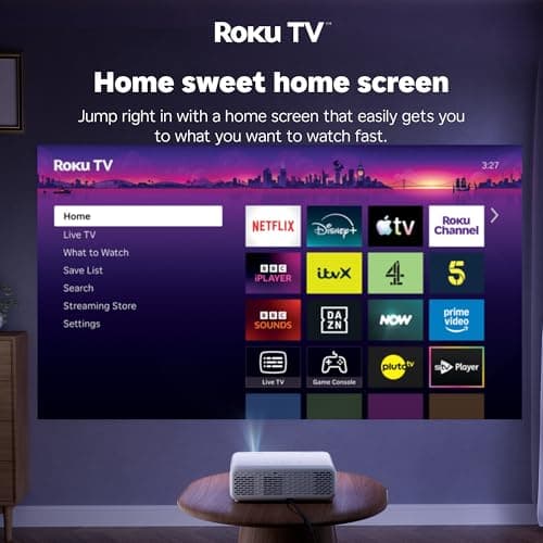 Aurzen Roku TV Projector for Bedroom, Roku Streaming Experience Built-in — view 4