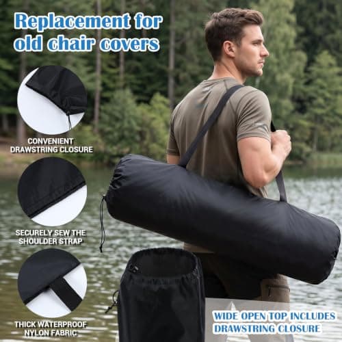 Chsoejuf 2PCS 1m Large Camp Chair Bag Replacement Portable Camping Folding — view 4