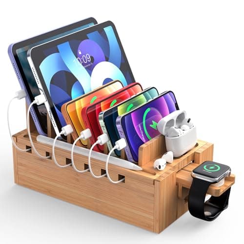 Pezin & Hulin Bamboo Charging Dock for Multi Devices, No Power Charger