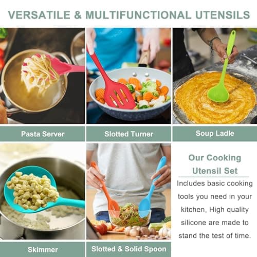 Onader Kitchen Utensils Set, 6 Piece Silicone Cooking Utensils Set — view 6