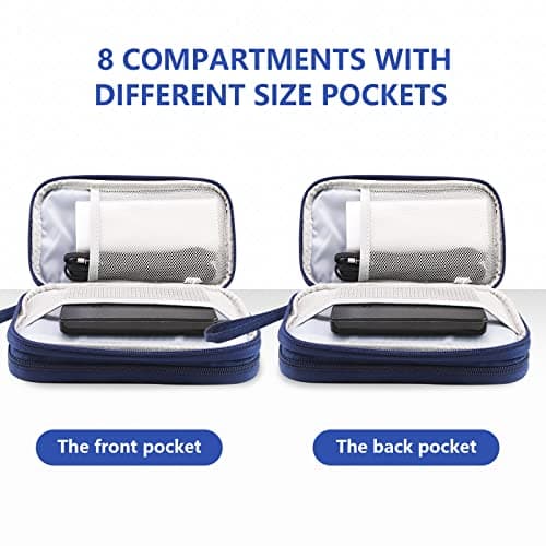 Teskyer Travel Cable Organiser Bag, Travel Essential, Navy Blue — view 5