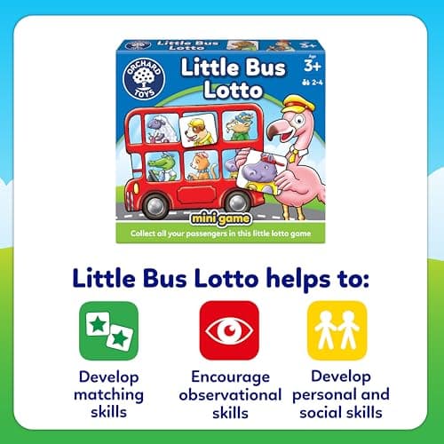 Orchard Toys Little Bus Lotto Mini Game, Small and Compact, Travel Game, Educational Game Toy, Fun Memory Game For Ages 3+ years — view 4