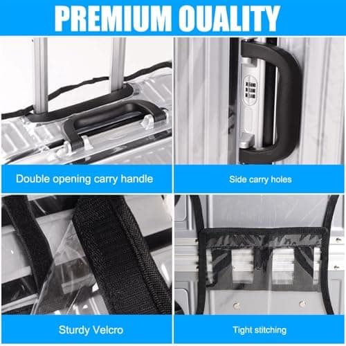 TESSTSY Suitcase Covers for Luggage, 28 inch Transparent PVC Suitcase Cover — view 6
