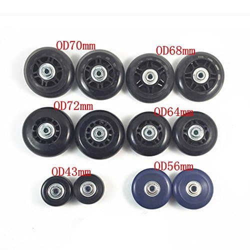 DOREKIN 2 Set Luggage Suitcase Replacement Wheels Axles and Wrench Repair Set OD 68mm — view 5