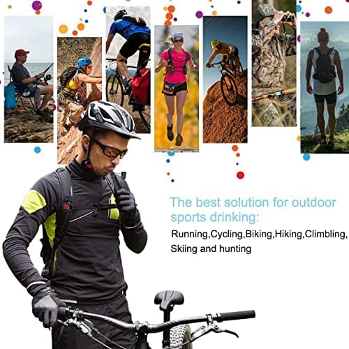 Hydration Bladder 2 Liter Leak Proof Water Reservoir, Military Water Storage Bladder Bag, BPA Free Hydration Pack Replacement, for Hiking Biking Climbing Cycling Running (fresh green) — view 6