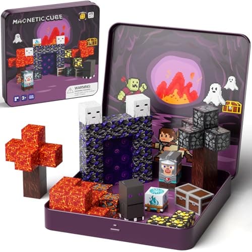 Kids Magnetic Blocks Travel Set: 49pcs Explorer Iron Case On-the-Go Fun