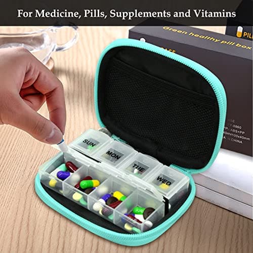 Serfeymi Weekly Pill Box Organiser Travel Tablet Medicine Organiser 7 Day — view 5