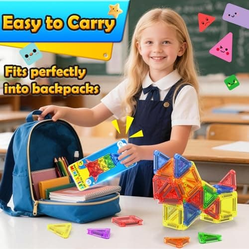 Magnetic Tiles Travel Essential Toys-Magnetic Blocks Building Kids Toys — view 2