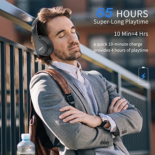 Uliptz Wireless Headphones Over Ear, 65 Hrs Playtime Bluetooth Headphones — view 5