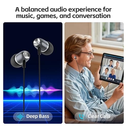 MORMOQUE EP05 Wired Earbuds 2 Pack,3.5 mm Jack Noise Isolating Earphones,In-Ear Headphones With Microphone,HD Bass Audio Ear Buds,for small ears canals women,Teens Boys Girls and Adult (Black) — view 4
