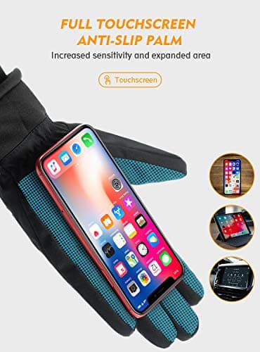 TRENDOUX Winter Gloves for Men, Ski Glove for Men Women Extreme Cold Weather Unisex 3M Thinsulate Touchscreen Windproof Cuff Thick Wicking Insert for Bike Snowboard Running cycling - Black XL… — view 5