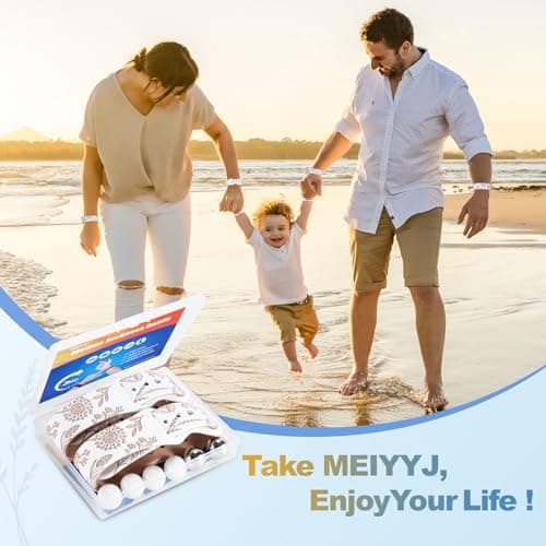MEIYYJ Travel Sickness Bands Motion Sickness Bands for Adults Adjustable Acupressure Anti Sickness Wristbands for Car Sea Morning Sickness-White/Nude — view 6