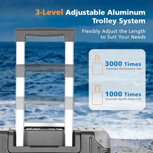 ALPHA CAMP Trunk Suitcase Luggage Hard Shell with Wheels 28 Inch — view 6