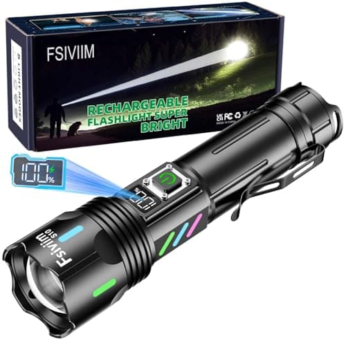 Fsiviim 1000000 Lumen Rechargeable Torches Led Super Bright, Powerful Torch