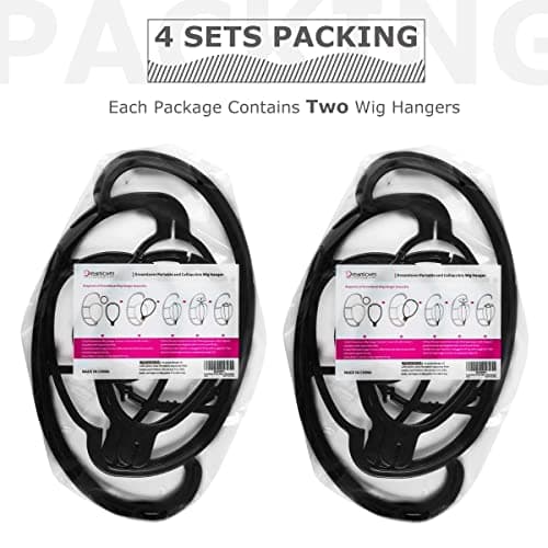 Dreamlover Portable Wig Hangers, Air Dry Wig Quickly, Black, 4 Sets — view 2