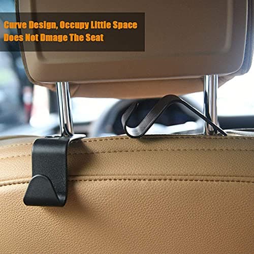 URAQT Auto Hooks, 4 Pack Car Storage Hooks Back Seat Headrest Hanger, Universal Car Handbag Hooks, Multifunctional Heavy Duty Storage Hooks for Auto Backseat — view 5