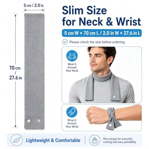XQMMGO Cooling Towel for Neck, Long-Lasting Instant Ice Cooling Scarf Wrap, Breathable Reusable Heat Relief Towel for Running, Gym, Yoga, Hiking, Camping & Outdoor Sports Accessories (grey) — view 2