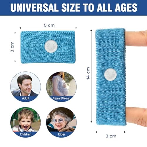 Hionfurt Travel Sickness Bands for Adults and Kids Motion Sickness Wristbands for Car and Sea Sickness Anti Nausea and Pregnancy Morning Sickness Relief Acupressure Wristbands - 2 Pairs Blue, Blue — view 4