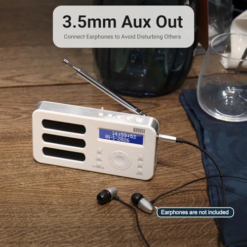 August MB225W Portable DAB/DAB+/FM Radio, Dual Alarm, Sleep Timer, RDS — view 5