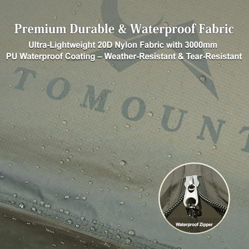 TOMOUNT Hot Tent Teepee Tent with Stove Jack, 4 Season 2 Man Backpacking Tent for Camping, 20D Ripstop Nylon, Windproof Waterproof Winter Small Tent for Hiking Camping Hunting — view 5
