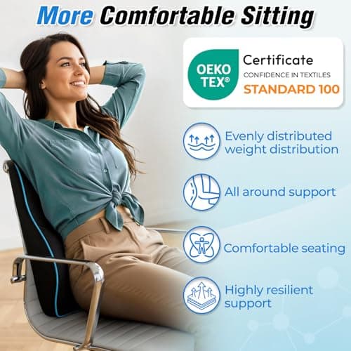 POOTACK Lumbar Support Cushion, Memory Foam Back Support Cushion — view 4