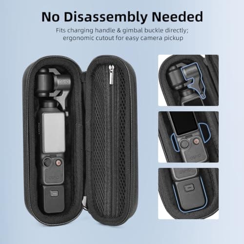 BRDRC Carrying Case for DJI Osmo Pocket 4, Portable Protective Storage Bag with Lanyard, Wrist Strap and Carabiner, Hard Shell Travel Case for DJI Pocket 4 Camera Accessories — view 3