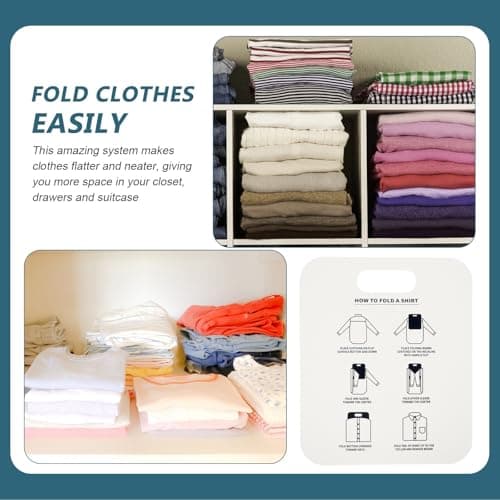 ifundom Shirt Folding Board T-shirt Board, PP Clothes Folder for Home Use, Closet Organization & Travel Packing, 2 Pack White 12 × 10 × 0.04 in — view 5
