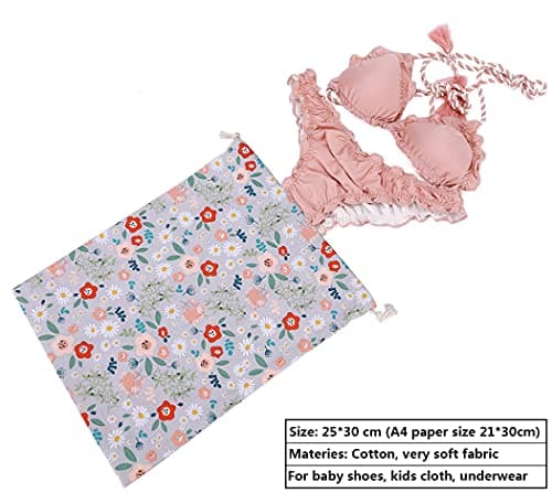 Amoyie Cotton Drawstring Bag 3pcs, Kids Storage Bag, Fabric Organiser Pouch — view 5