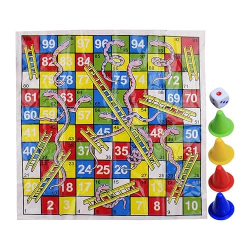Snakes & Ladders Game For Kids Adults Travel Folding Chess Toy Traditional Board Games For Girls Boys