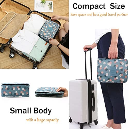 Travel Toiletry bag, Hanging Toiletries Wash Bag Makeup Cosmetic Organizer Bags for Women Girls Kids Waterproof Foldable (Leopard Print) — view 3