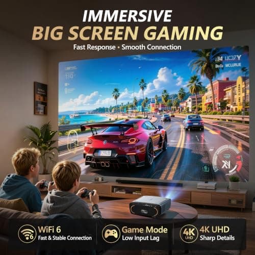 2550 ANSI Daylight Projector, GTV, Ultra HD 4K Projector for Outdoor Party Night, 70W DoIby Audio, ToF Auto Focus, Shorter Throw, NFC/Voice Control, HDMI ARC, WiFi 6 & Bluetooth 5.4, Home Cinema — view 5