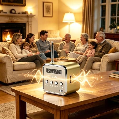 Mini Radio Bluetooth Speaker, Portable FM Radio, Outdoor Wireless Mini Speaker, Music Speaker, MP3 Player, Sound Station, USB, Line-In, Micro SD TF (Green) — view 5