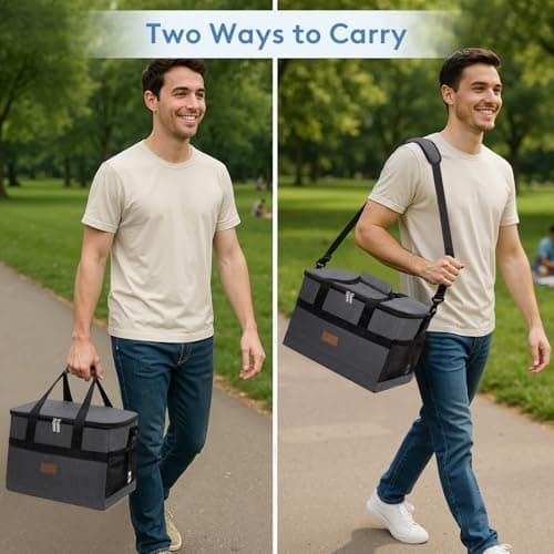 Lifewit Cooler Bag 50 Cans Collapsible and Insulated Large Lunch Bag Leakproof Soft Cooler Portable for Camping/BBQ/Family Outdoor Activities, Dark Grey — view 6