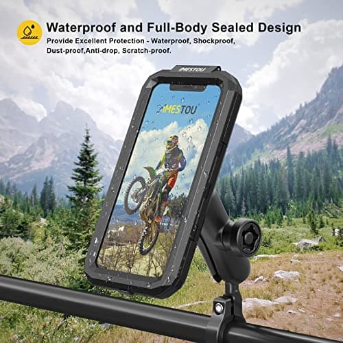 iMESTOU Waterproof Motorcycle Ball Phone Mount for 5.5"-6.8" Phones (L) — view 6