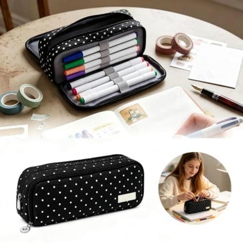 Polka Dot Pencil Case, Cute Pencil Case, Storage Bag for School Office — view 3