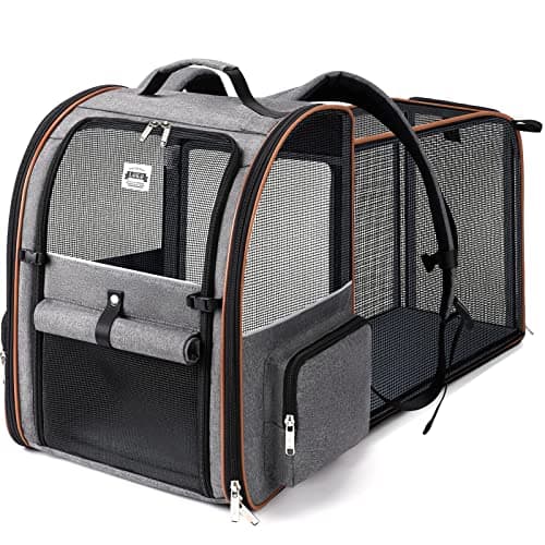 Lekesky Large Expandable Cat Carrier Backpack for Dogs & Cats Up to 25 Lbs