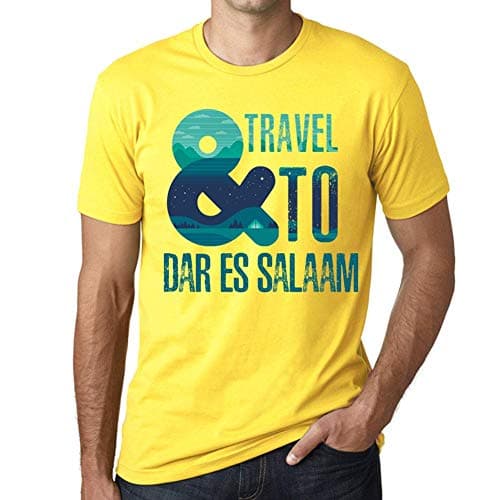 ONE IN THE CITY Men's Graphic T-Shirt and Travel to DAR ES Salaam Eco-Friendly Limited Edition Short Sleeve Tee-Shirt Vintage Birthday Gift Novelty Lemon S