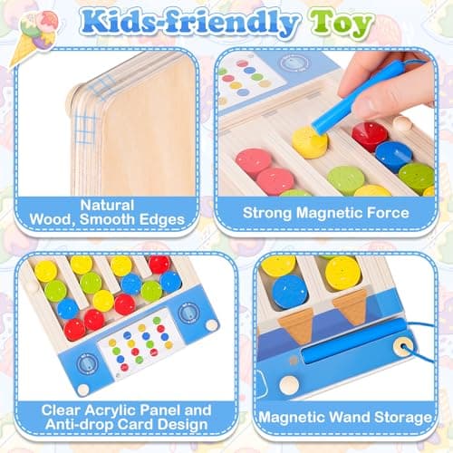 Magnetic Maze: Montessori Wooden Puzzle Toys for 3-4-5-6 Year Old Boy Gifts — view 3