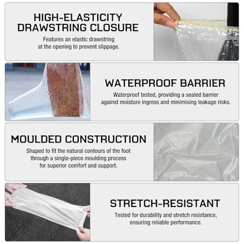 BORISCA 12 Pairs Long Disposable Non-Slip Waterproof Boot Covers (UK 4-9) — view 3