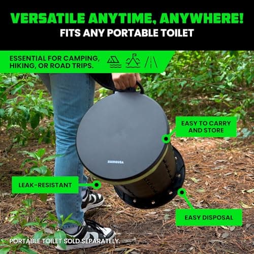Rhino USA Scented Portable Toilet Bags (2 Rolls) Camping Toilet Bags for Outdoor 19 Litres Potty/Bucket - Replacement Poop/Waste Bag with Mint Scent for Outdoor Porta Potty — view 6