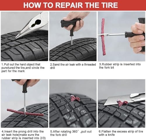 PUIBERS 100Pcs Tyre Repair Plugs, Heavy Duty Tyre Repair Kit, Universal Emergency Puncture Repair Rubber Strips for Car, Motorcycle, ATV, Truck, SUV — view 4
