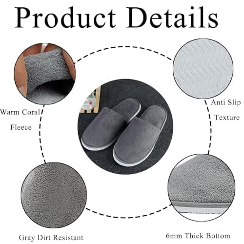 SKJAXF 3Pairs Hotel Slippers, Portable Household Use Travel Slippers — view 4