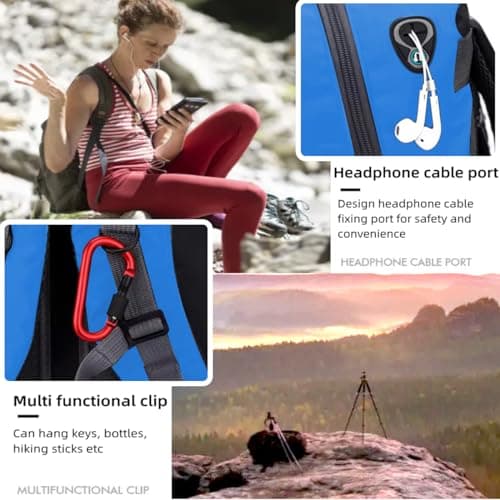 Nircho 40L Hiking Backpack Lightweight Breathable Trekking Rucksack for Men Women, Durable Water Resistant Travel Bag for Skiing Camping Climbing Cycling Trekking Mountaineer Outdoor Sports (Blue) — view 5