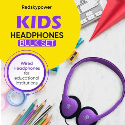 10 Pack Bulk Wired Headphones, On Ear with 3.5mm Jack, 4ft Tangle Free Cable, Comfortable Fit, Affordable and Cost Effective, Ideal for School Classroom Testing Students Events Groups, Black — view 2