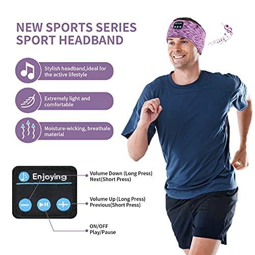 SKYEOL Sleep Headphones Headband Bluetooth Music Sport Headbands for Men Women Teens Yoga Workout Fitness Relax Travel — view 5