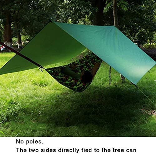 3m X 3m Hammock Rain Fly Tent Tarp, Waterproof Camping Tarpaulin Shelter, Windproof Snowproof Portable Lightweight for Travel Beach — view 5