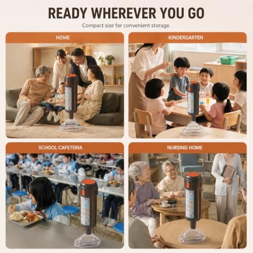 Emergency Airway Suction Device, Anti-Choking Device, Portable First Aid Kit with 3 Silicone Masks, Travel Case Included, Home & Travel Emergency Preparedness Equipment — view 4